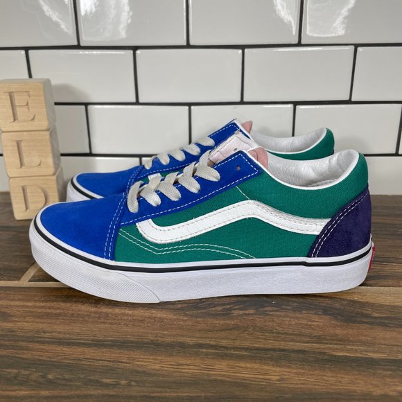 Vans Other - Vans Old Skool Youth Girl's Size 3 Shoes Colorblock Suede Canvas Skater Sneaker